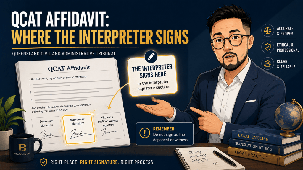 Translator’s Declaration for QCAT Affidavits: Where Should a Translator&nbsp;Sign?
