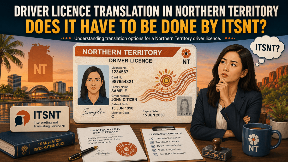 Driver Licence Translation in Northern Territory: Does it have to be done by&nbsp;ITSNT?